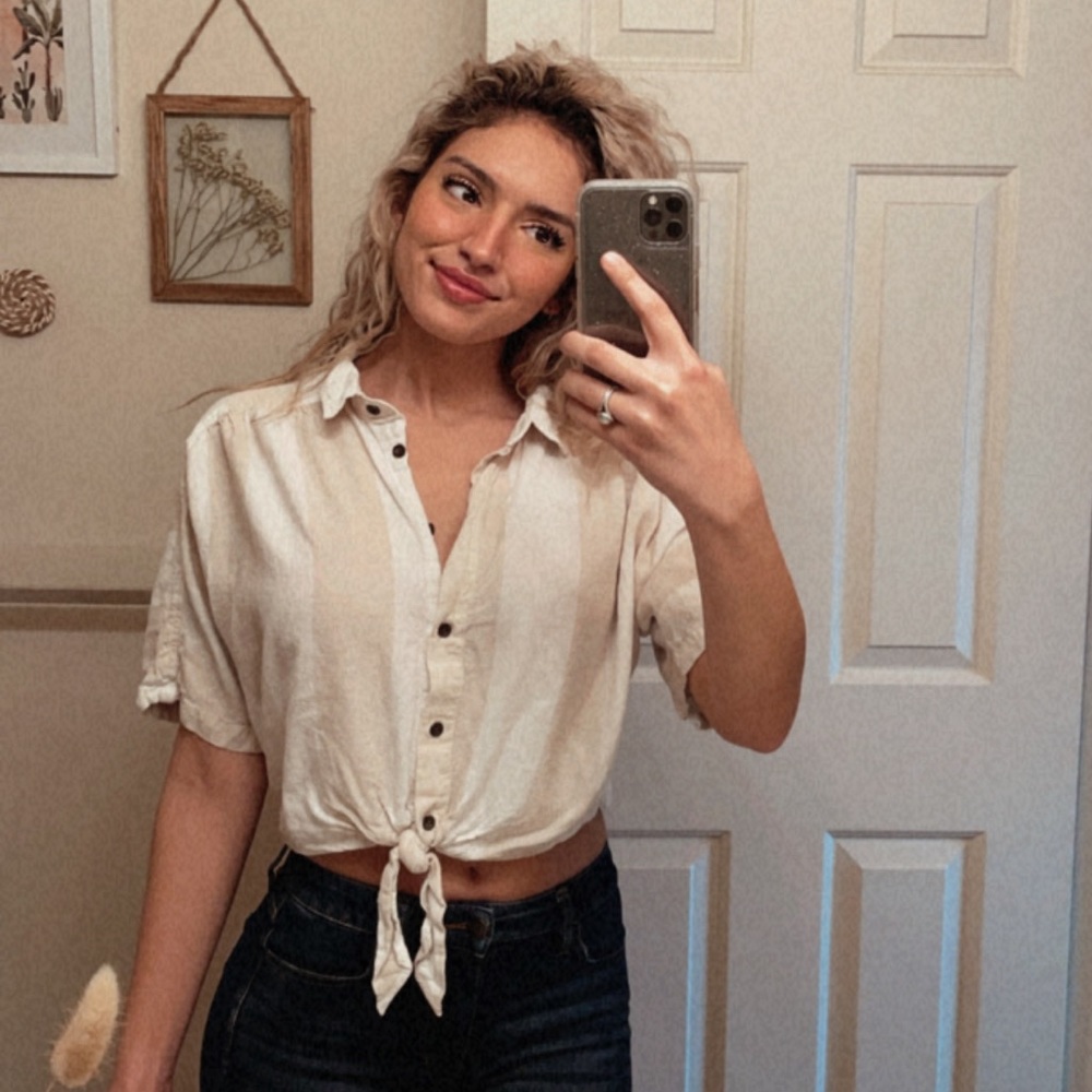 Urban Outfitters Striped Tie Crop Top